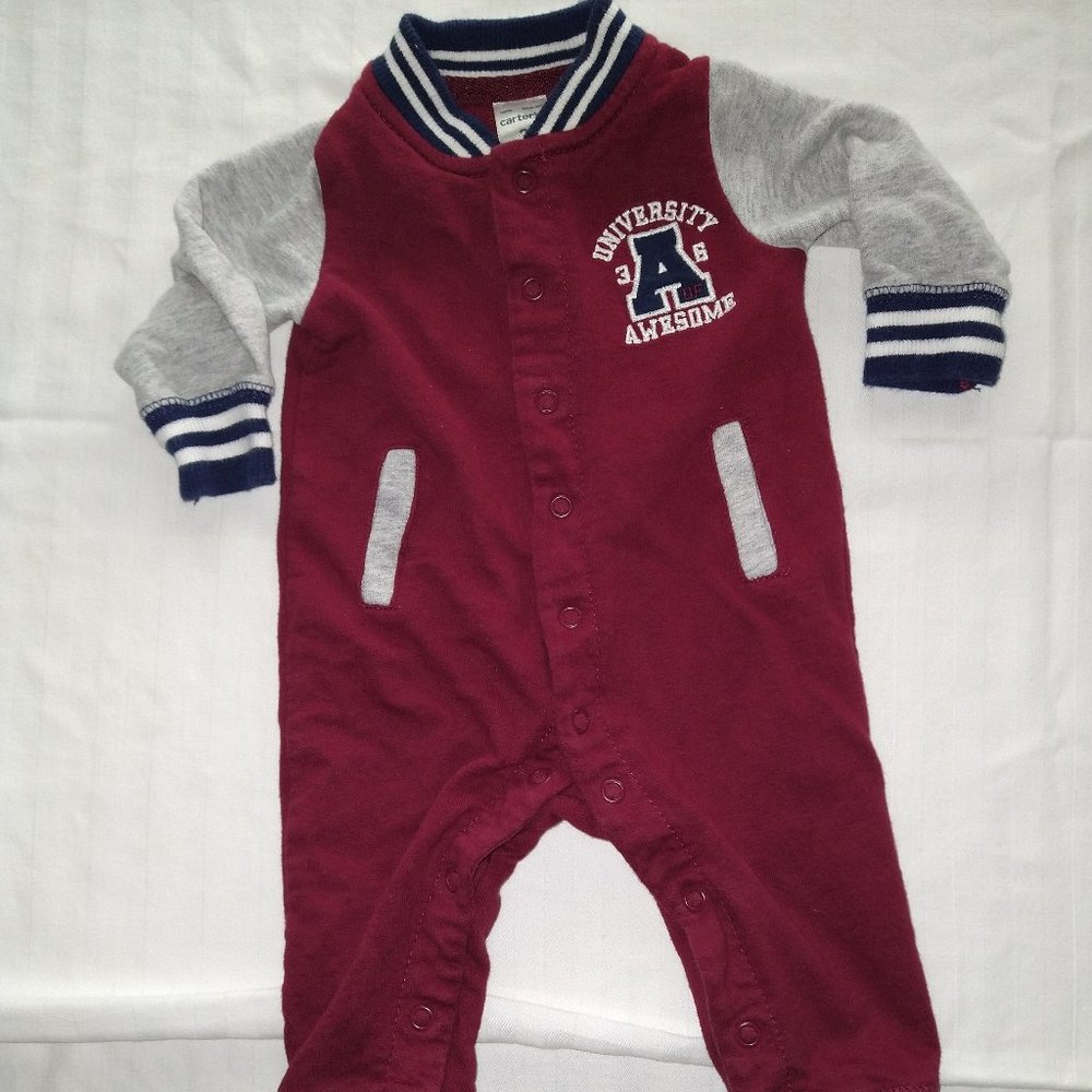 infant bodysuit, LS, 'University A of Awesome', 3M
